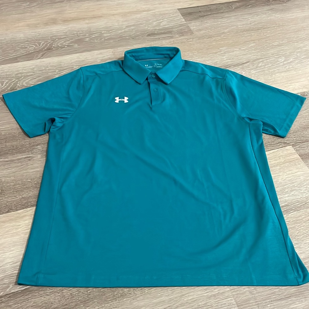 Like 🆕 Under Armour Men’s Polo in Teal Size XL
